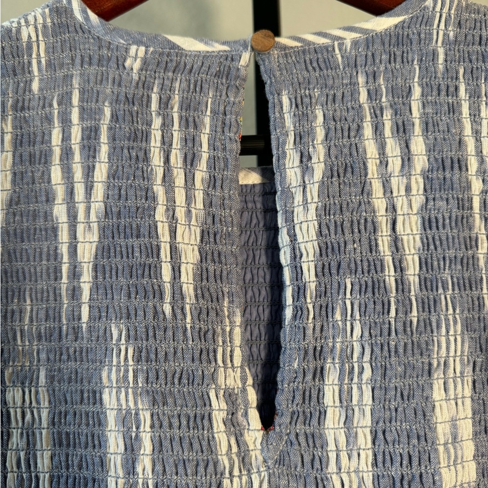 SAYLOR Zinnia Indigo Blue Ruffle Ikat Mini Dress NWOT - Picture 9 of 12